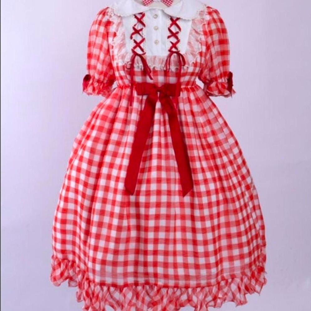 Bodyline Women's White and Red Dress
